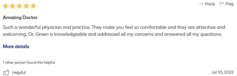 healthgrades review dr michele green md 3