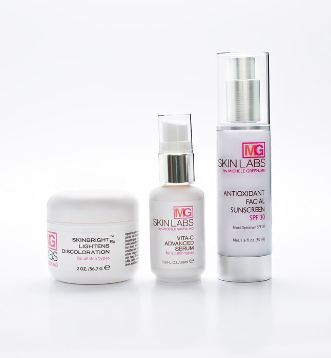 mg skinbright lightens discoloration vita c and spf 30 combo