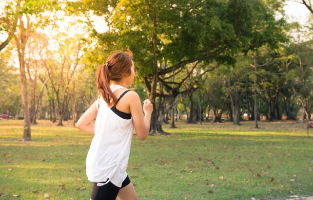 stock photo running woman
