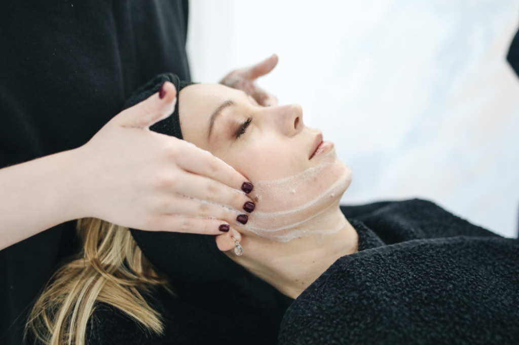 woman getting skin care treatment - source: pexels